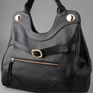 Foley & Corinna black pebbled leather jet setter shoulder bag